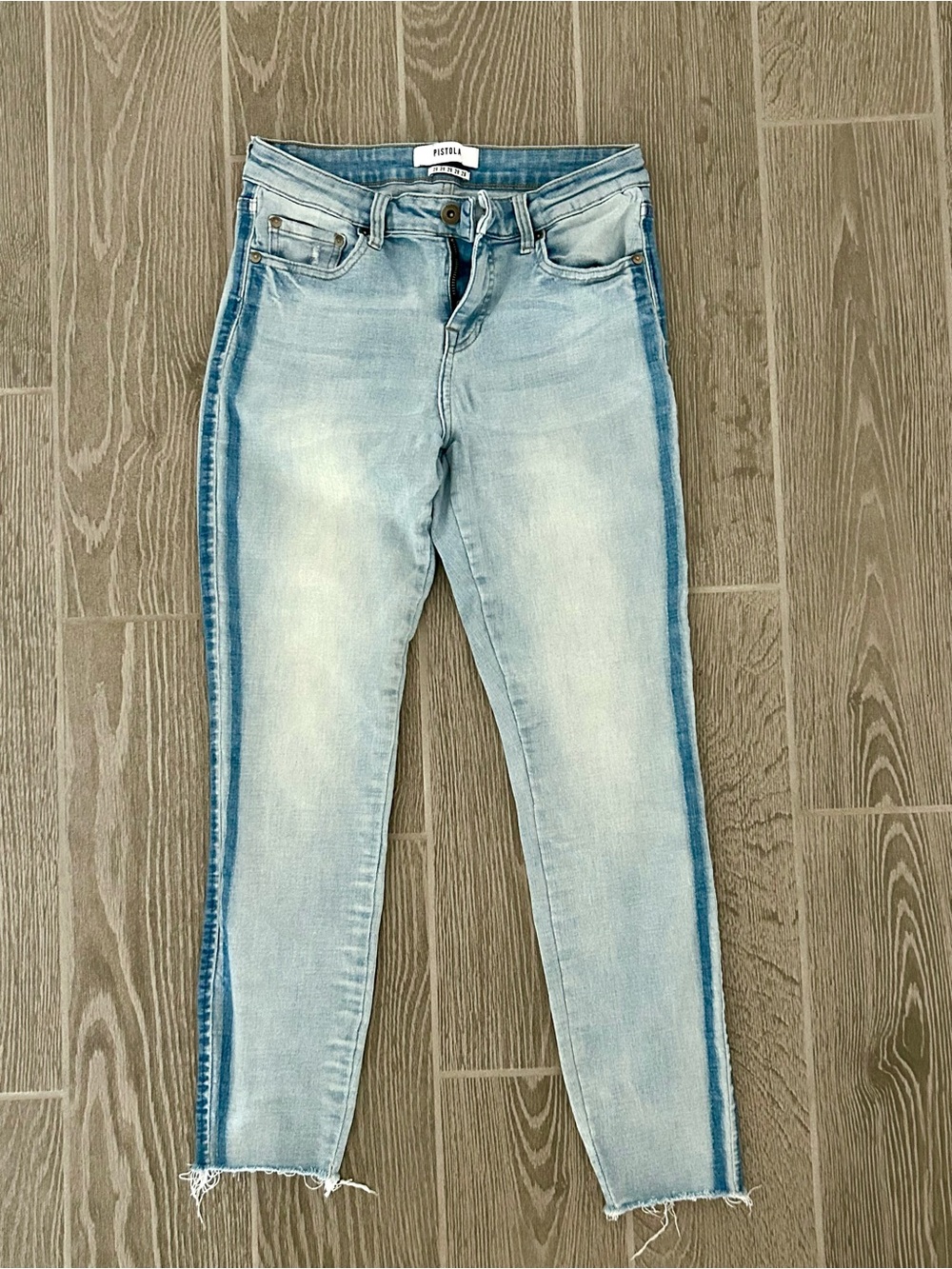 Pistola Light Blue Skinny Jeans with Dark Blue Side Stripe